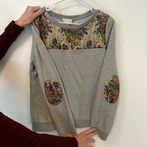 Anthropologie sweatshirt with adorable elbow detail